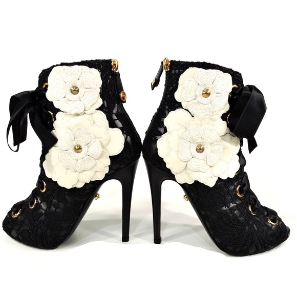 FAUSTO PUGLISI 🇮🇹 WOMEN'S BLACK LEATHER FASHION SUMMER BOOTIE